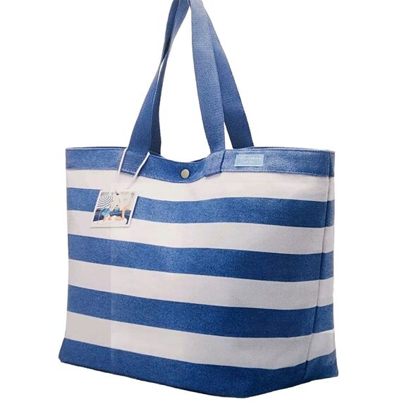 Dolce & Gabbana Blue and White Striped Tote - Picture 1 of 3